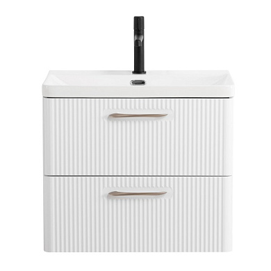 Тумба под раковину подвесная с двумя выкатными ящиками Belbagno, Bianco Lucido 500x423x500, DUE-500-2C-SO-BL-P