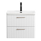 Тумба под раковину подвесная с двумя выкатными ящиками Belbagno, Bianco Lucido 500x423x500, DUE-500-2C-SO-BL-P