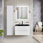 Тумба с черной раковиной из искусственного мрамора BelBagno Acqua 80 см Bianco Lucido