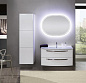 Тумба со стеклянной раковиной для ванной комнаты Cezares Comfort 100 см Bianco Lucido