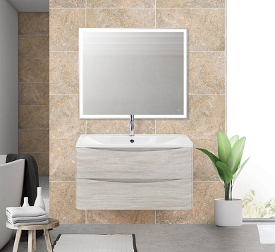 ACQUA База под раковину подвесная с двумя выкатными ящиками, Rovere Vintage Bianco, 900x450x500, ACQUA-900-2C-SO-RVB