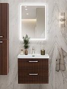 Тумба подвесная с керамической раковиной, Belbagno DUE, 50 см Noce DUE-500-2C-SO-NOCE-P+RS333CP.4/160+BB-8076-3-50