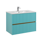 ELEGANT База под раковину подвесная с двумя выкатными ящиками, 80 см AM-ELEGANT-800-2C-SO-MM-LED светло-зеленый матовый