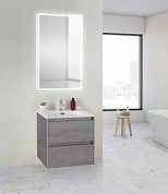 KRAFT 39 База под раковину с двумя выкатными ящиками, Cemento Grigio, 510х390х515, KRAFT 39-500/390-2C-SO-CG