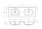 Тумба с раковиной подвесная с четырьмя ящиками CEZARES ECO-CER-N 120 Фисташковый Софт, раковина белая с двумя чашами CZR-8095-120-2+ECO-CER-N-1200-4C-SO-2-PS-P+RS156SG.3/320