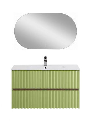 Тумба подвесная с керамической раковиной, Art&Max ELEGANT, 100 см бран AM-ELEGANT-1000-2C-SO-MN-P+AM7110-100