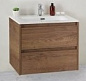 KRAFT 39 База под раковину с двумя выкатными ящиками, Rovere Tabacco, 610х390х515, KRAFT 39-600/390-2C-SO-RT