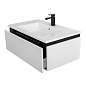 Тумба подвесная с  раковиной из искусственного мрамора, CEZARES SLIDER, 80 см Bianco Opaco SLIDER-800-1C-SO-BO+CZR-800/480-LV-MR-PRS