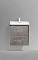 Тумба подвесная с раковиной из литьевого мрамора BelBagno PIETRA MINI 50 Stucco Cemento