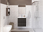 Тумба с раковиной подвесная BelBagno UNO-MINI-500-2C-SO-GSO Темно-серый матовый, раковина белая BB-8099-3-50