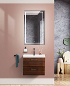 Тумба подвесная с керамической раковиной, Belbagno DUE, 60 см Noce DUE-600-2C-SO-NOCE-P+RS006SN.4/160+BB-8076-3-60