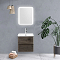 Тумба подвесная с керамической раковиной для ванной комнаты Belbagno Albano CER 50 см Rovere Nature Grigio
