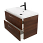 Тумба подвесная с керамической раковиной, Belbagno DUE, 80 см Noce DUE-800-2C-SO-NOCE-P+RS006SN.4/160+BB-8076-3-80