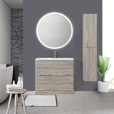 Тумба напольная с раковиной из искусственного мрамора для ванной комнаты BelBagno Acqua 100 см Pino Scania