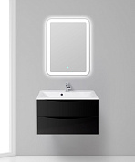 Тумба с раковиной подвесная BelBagno Marino 800, Nero Lucido, 800x450x500, MARINO-800-2C-SO-NL-P/BB800/450-LV-MR-AST