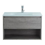 Тумба с раковиной подвесная Belbagno KRAFT 800, Cemento Grigio, 800x460x500, KRAFT-800-1C-SO-CG/BB810/465-LV-VTR-BO