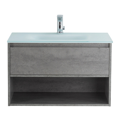 Тумба с раковиной подвесная Belbagno KRAFT 800, Cemento Grigio, 800x460x500, KRAFT-800-1C-SO-CG/BB810/465-LV-VTR-BO