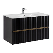 ELEGANT База под раковину подвесная с двумя выкатными ящиками, 100 см AM-ELEGANT-1000-2C-SO-NM-LED черный матовый