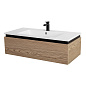 Тумба подвесная с  раковиной из искусственного мрамора, CEZARES SLIDER, 100 см Дуб тангент SLIDER-1000-1C-SO-RT-P+CZR-1000/480-LV-MR-PRS