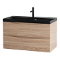 Тумба с раковиной подвесная BelBagno Marino 800, Rovere Bianco, 800x450x500, MARINO-800-2C-SO-WO-P/BB800/450-LV-ART-AST-NERO