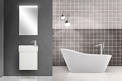 Тумба подвесная с керамической раковиной BelBagno KRAFT MINI 50 Bianco Opaco, левосторонняя