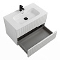 Тумба подвесная с керамической раковиной, CEZARES DUET-N, 80 см Bianco Lucido DUET-N-800-2C-SO-BL+CZR-8095-80