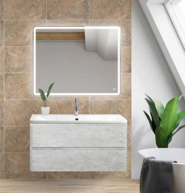 Тумба подвесная с раковиной из литьевого мрамора BelBagno ALBANO 120 Cemento Verona Grigio