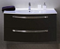 Тумба с керамической раковиной для ванной комнаты Cezares Comfort 100 см Nero Lucido