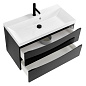 Тумба с раковиной подвесная BelBagno Marino 1000 , Nero Lucido, 1000x445x500, MARINO-1000-2C-SO-NL-P/BB1000/445-LV-MR-PR