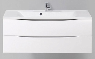 MARINO База под раковину подвесная с двумя выкатными ящиками, Bianco Lucido, 1100x450x500, MARINO-1100-2C-SO-BL-P