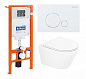 Унитаз подвесной с сиденьем BelBagno TRE BB8001CHR/SC + Система инсталляции для унитазов BelBagno BB002-80 с кнопкой смыва BB014-SR-BIANCO