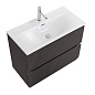 Тумба с раковиной подвесная BelBagno UNO-MINI-900-2C-SO-GSO Темно-Серый матовый, раковина белая BB-8099-3-90