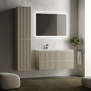 Тумба с керамической раковиной подвесная левосторонняя, SANCOS Snob R, 100 см Beige Soft SNR100LCE+CN7014