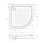 Акриловый поддон CEZARES TRAY-A-R-95-550-15-W