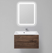 Тумба подвесная с раковиной из литьевого мрамора для ванной комнаты Belbagno Marino-H60 90 см Rovere Moro