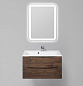 Тумба подвесная с раковиной из литьевого мрамора для ванной комнаты Belbagno Marino-H60 90 см Rovere Moro