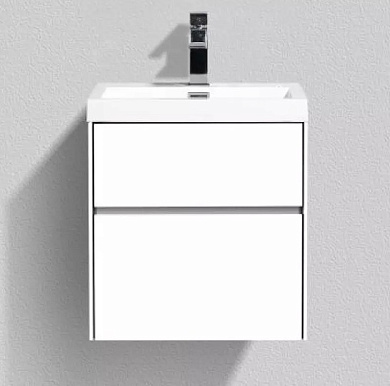 PIETRA MINI База под раковину подвесная с двумя выкатными ящиками, Bianco Lucido, 500x400x615, PIETRA MINI-500AS-2C-SO-BL