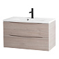 Тумба с раковиной подвесная BelBagno Marino 1000 , Rovere Grigio, 1000x445x500, MARINO-1000-2C-SO-RG-P/BB1000/445-LV-MR-PR