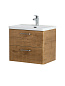 Тумба подвесная с керамической раковиной, Belbagno DUE, 50 см Rovere Nature DUE-500-2C-SO-RN-P+RS333MBSN.4/160+BB-8076-3-50
