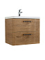 Тумба подвесная с керамической раковиной, Belbagno DUE, 50 см Rovere Nature DUE-500-2C-SO-RN-P+RS333MDN.4/160+BB-8076-3-50
