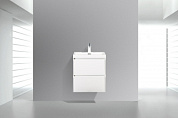 Тумба подвесная с раковиной из литьевого мрамора BelBagno PIETRA MINI 50 Bianco Lucido