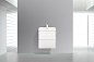 Тумба подвесная с раковиной из литьевого мрамора BelBagno PIETRA MINI 50 Bianco Lucido