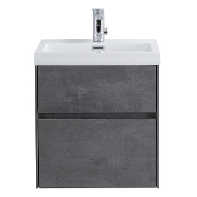 PIETRA MINI База под раковину подвесная с двумя выкатными ящиками, Stucco Cemento 494x395x400, PIETRA MINI-500AS-2C-SO-SCM