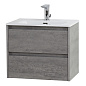 KRAFT 39 База под раковину с двумя выкатными ящиками, Cemento Grigio, 710х390х515, KRAFT 39-700/390-2C-SO-CG
