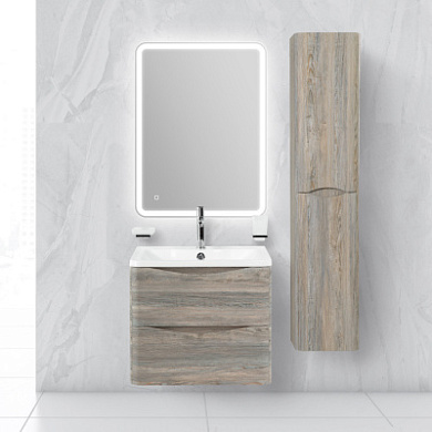 Тумба подвесная с раковиной из литьевого мрамора BelBagno ACQUA 60 Pino Scania