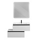 Тумба подвесная с  раковиной из искусственного мрамора, CEZARES SLIDER, 80 см Bianco Opaco SLIDER-800-1C-SO-BO+CZR-800/480-LV-MR-PRS+SLIDER-800-1C-PI-BO