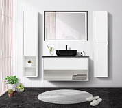 Тумба подвесная со столешницей и накладной раковиной BelBagno KRAFT 100 см Bianco Opaco