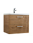 Тумба подвесная с керамической раковиной, Belbagno DUE, 50 см Rovere Nature DUE-500-2C-SO-RN-P+RS333CP.4/160+BB-8076-3-50