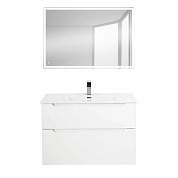 Тумба с керамической раковиной для ванной комнаты BelBagno Etna-H60, 120 см Bianco Lucido
