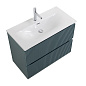 Тумба с раковиной подвесная BelBagno UNO-MINI-900-2C-SO-AO Голубой матовый, раковина белая BB-8099-3-90